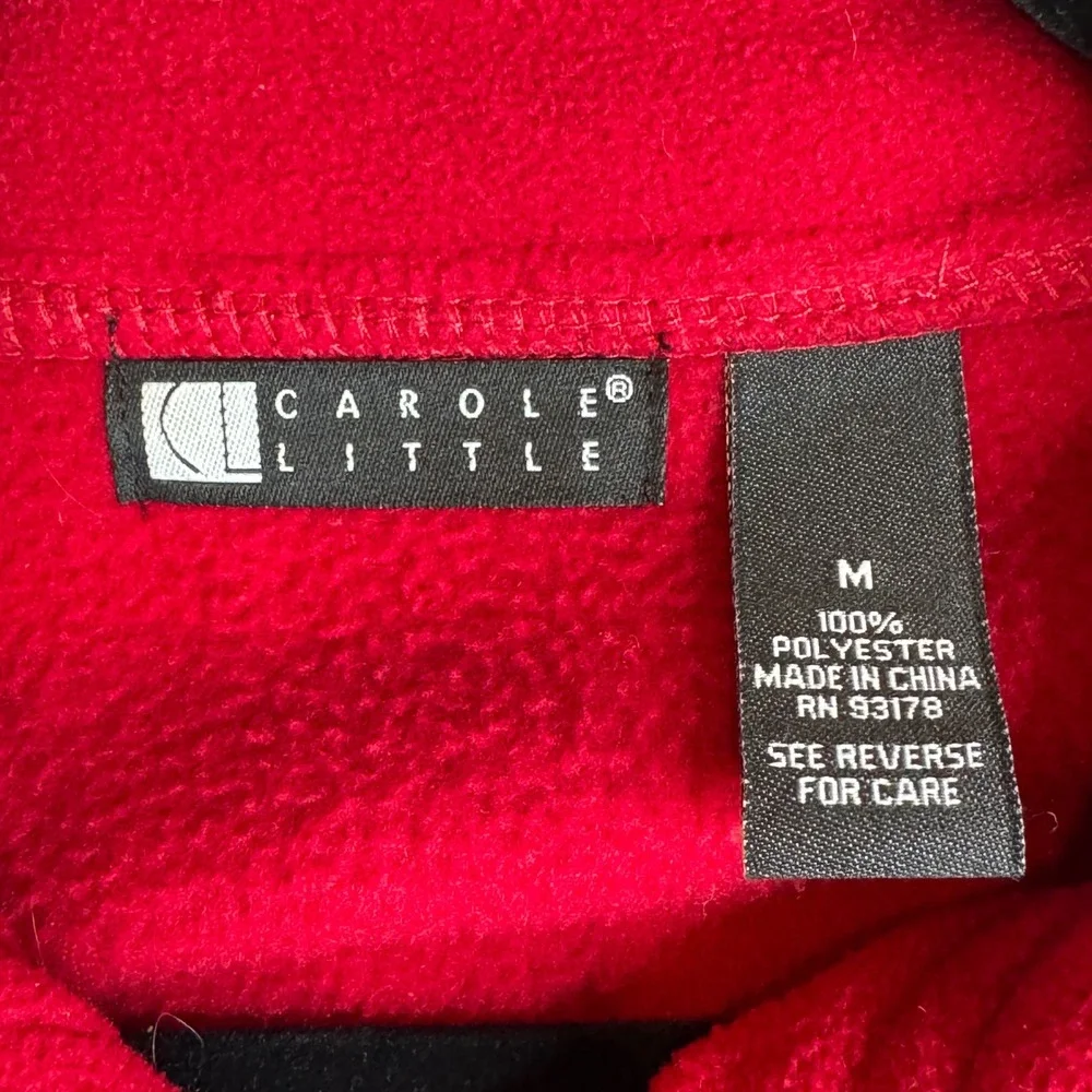 Carole Little Women's Red‎ Fleece Button Front Jacket Coat Collared